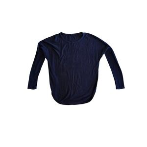 Lululemon Take It All In Navy Knit Lightweight Relaxed Oversized Sweater Shirt M